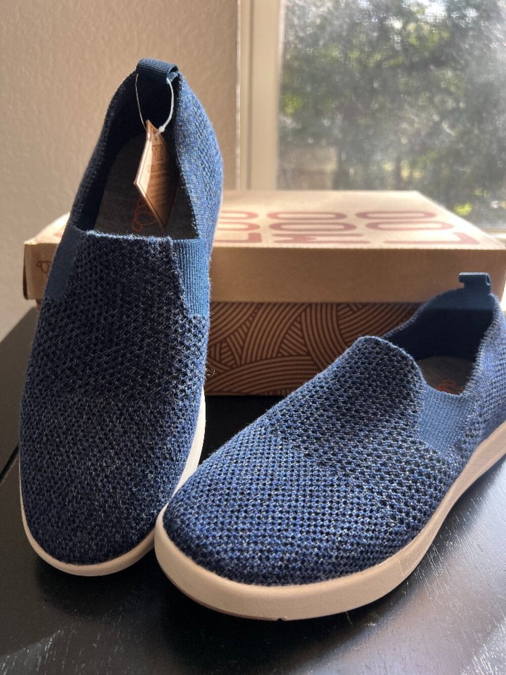 Wool Loo Moo Loo Navy Slip-on Sneaker